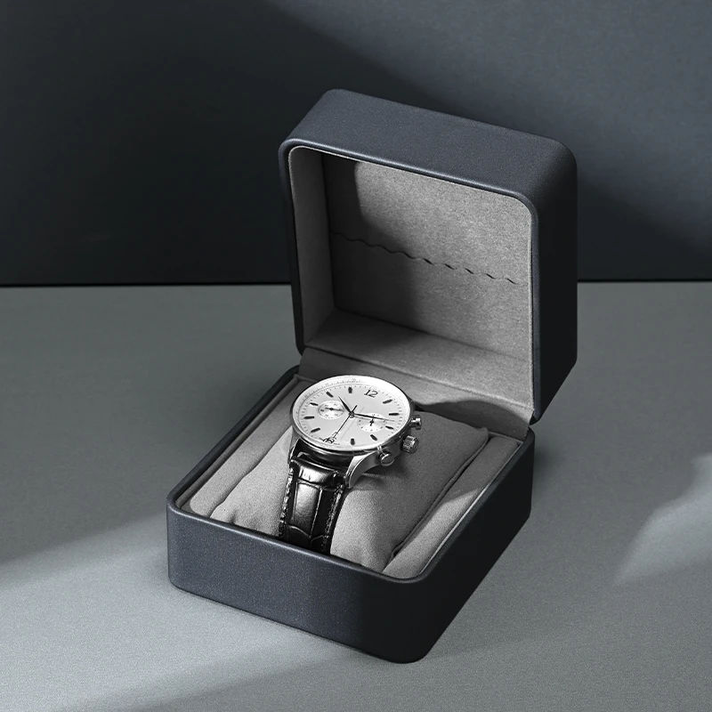 

MISHITU Single Watch Box with Pillow Leather Wrist Watch Display Case Organizer for Men Gift Watch Clamshell Watch Organizer Box