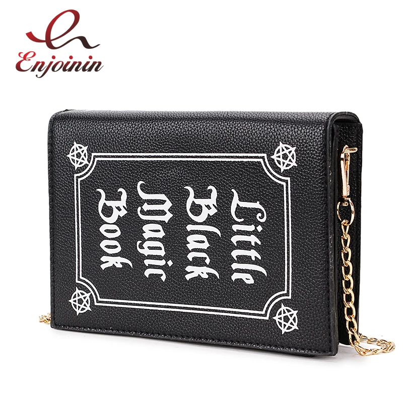 Mode Magie Buch Clutch Tasche für Frauen Schwarz Pu Leahter Schulter Kette Tasche Kleine Geldbörsen und Handtaschen Crossbody-tasche Weibliche tasche