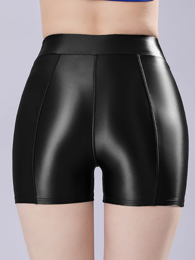 Shiny Glossy Smooth Shorts Plus Size Sexy Yoga Fitness Hot Slim Fashion Women Shorts 2025 New Fashion Sweet Oiliness ELS1