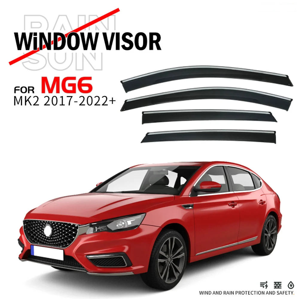 

Хромированные полоски, защита от дождя для MG 6 2017-2023, оконный козырек, ветровые дефлекторы, дверной козырек, вентиляционные шторы, вентиляционный козырек