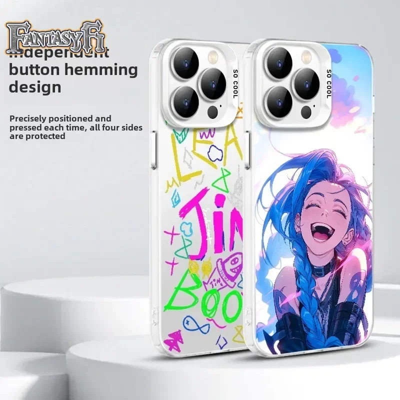 New In Stock Anime  Arcane: League Of Legends Jinx Phone Case Suitable For Iphone 16 Pro Iphone 15 Personalized Graffiti