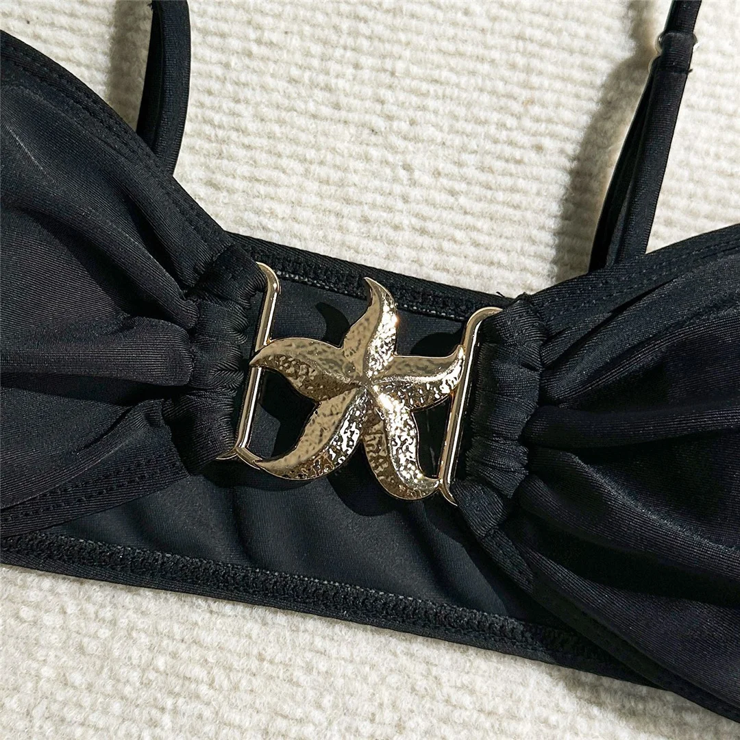 Mit Rock, hoch geschnittenem Beinausschnitt, brasilianischer Bikini, Damen-Badeanzug, dreiteiliges Bikini-Set, Damen-Badebekleidung, Badeanzug, Schwimmanzug V6193 – Detail 35
