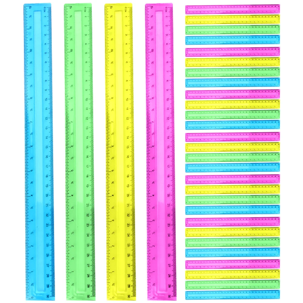 32 Pcs Colored Ruler Set Cute School Supplies Rulers for Scale Aesthetic Metric System Office