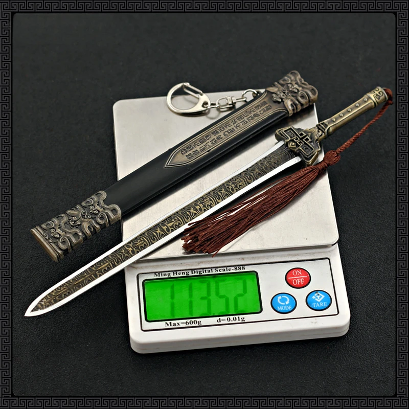 22cm xuan yuan espada naraka bladepoint jogo periferia modelos de arma artesanal de metal completo com bainha espadas cosplay brinquedo seguro menino