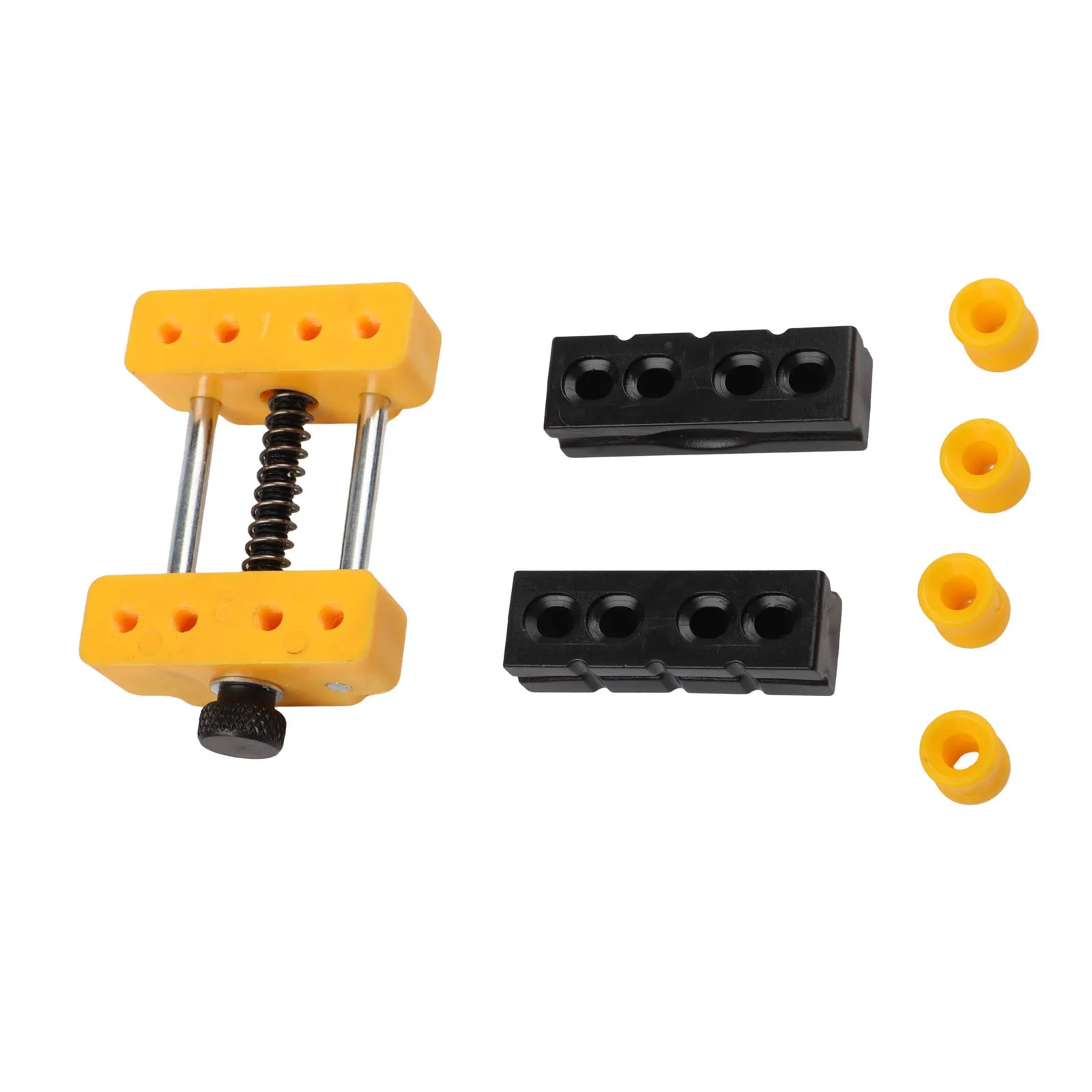DIY Drilling Clamp Black Yellow Flat Clamp Jaw Vise Wobble-free Drilling Wide Clamping Range Sturdy Construction