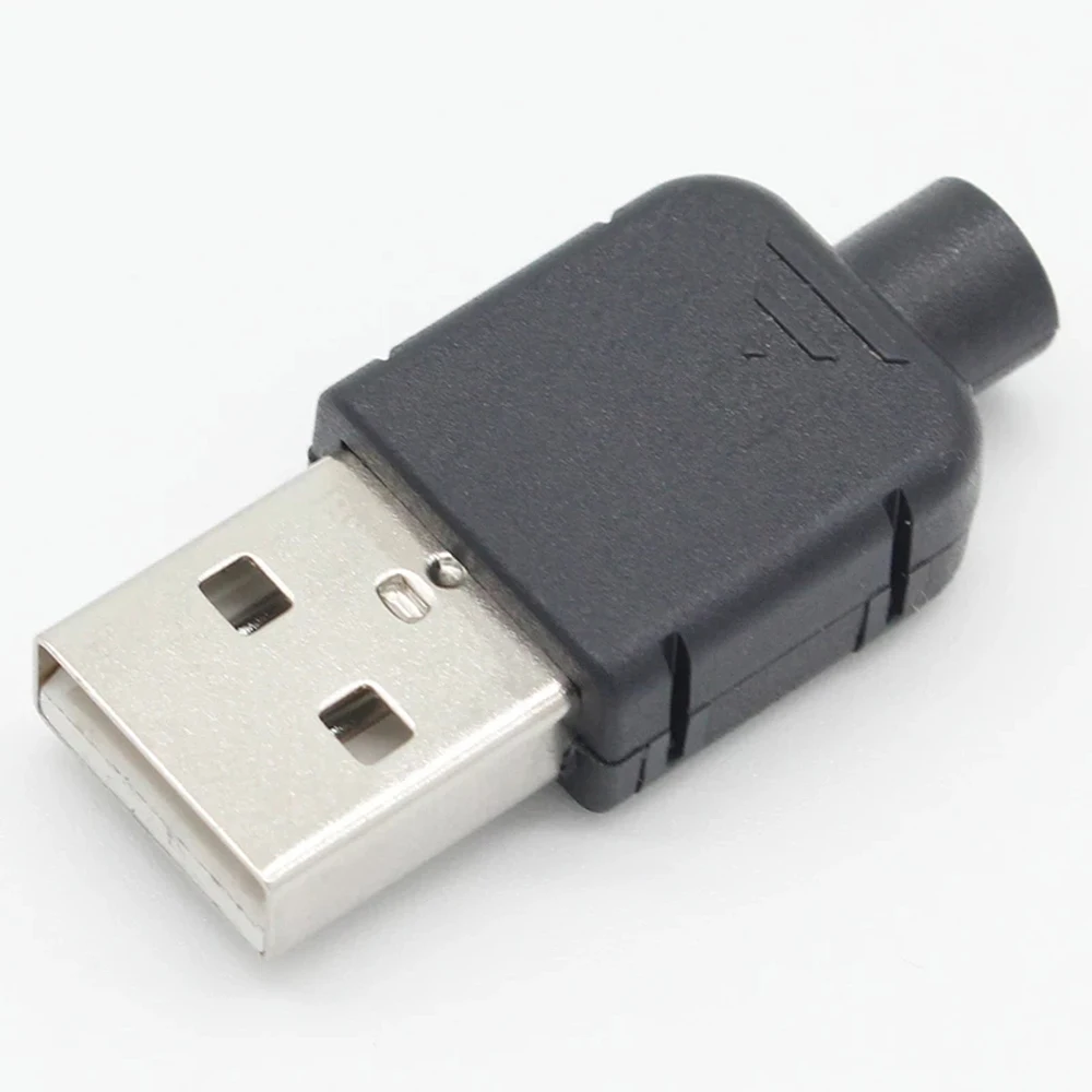 Conexión de datos de montaje 4 pines tipo A negro macho USB enchufe USB conector USB 2,0 adaptador USB