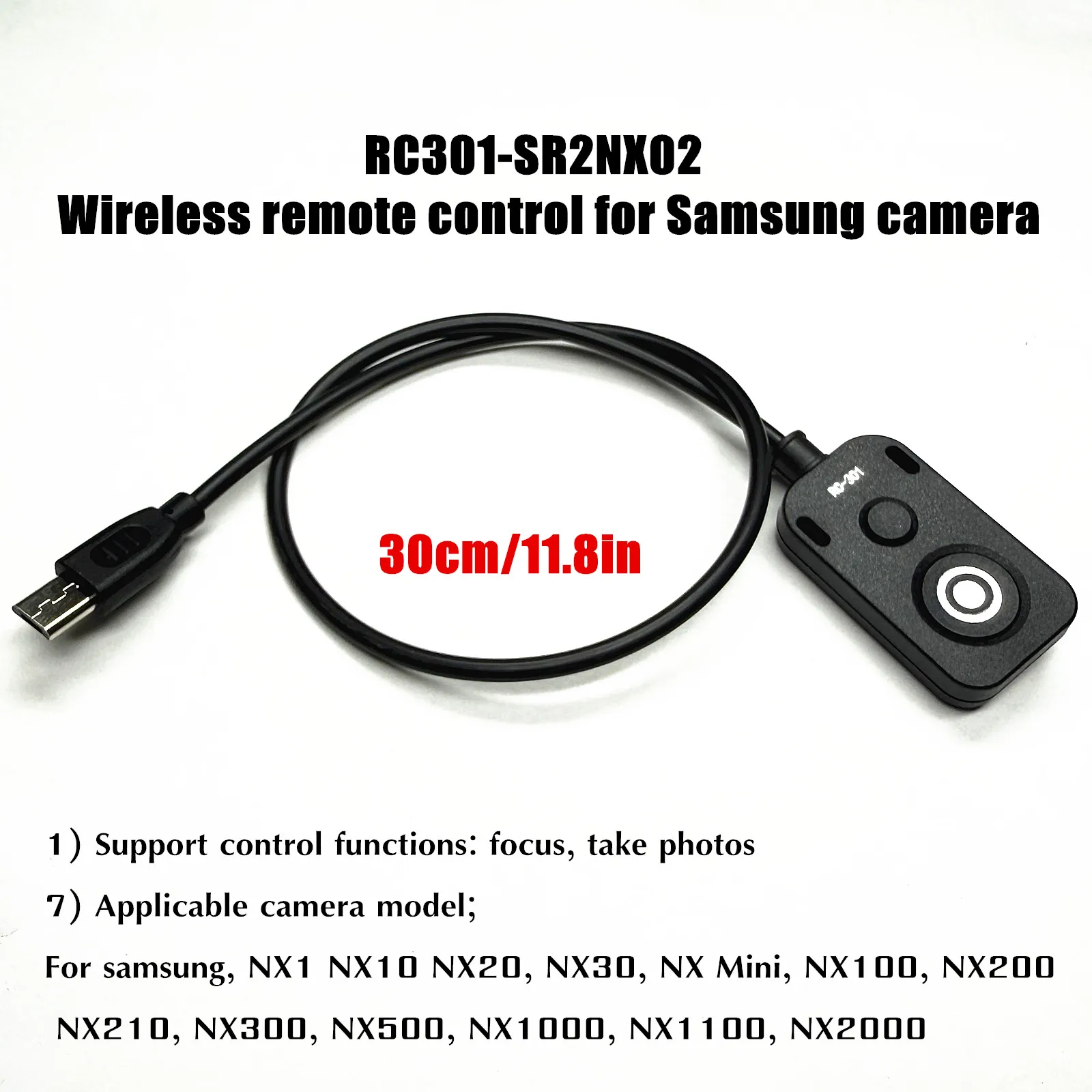 RC301-SR2NX02 for Samsung  cable shutter release small remote control for NX1000 NX30 NX300 N2000 Telephoto accessories