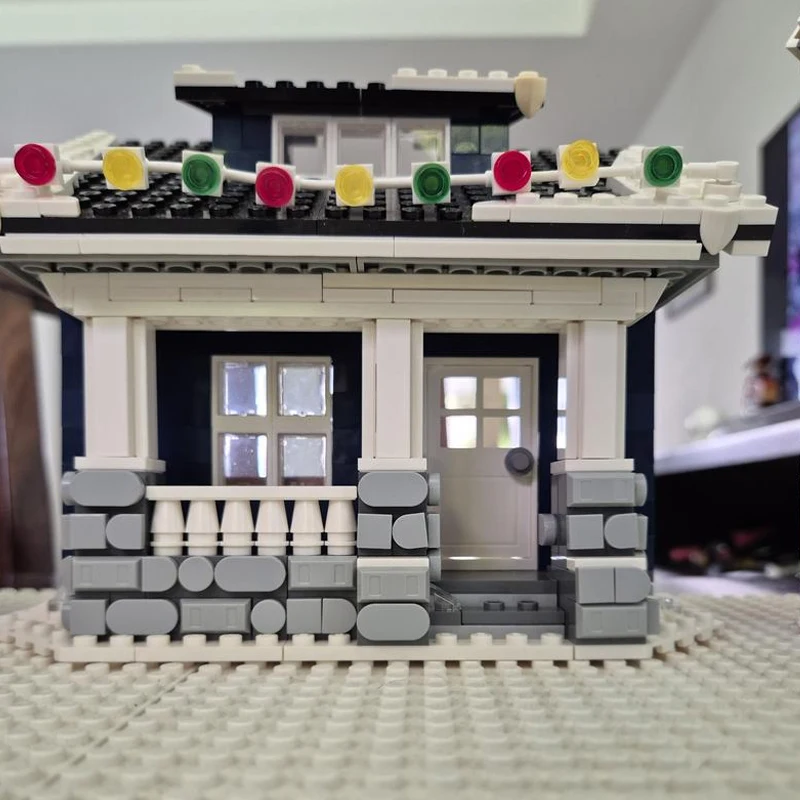 QWERT City Street View Model MOC Building Bricks Winter Urban Area Bungalow Modular Technology Toys Suit Display Christmas Gift