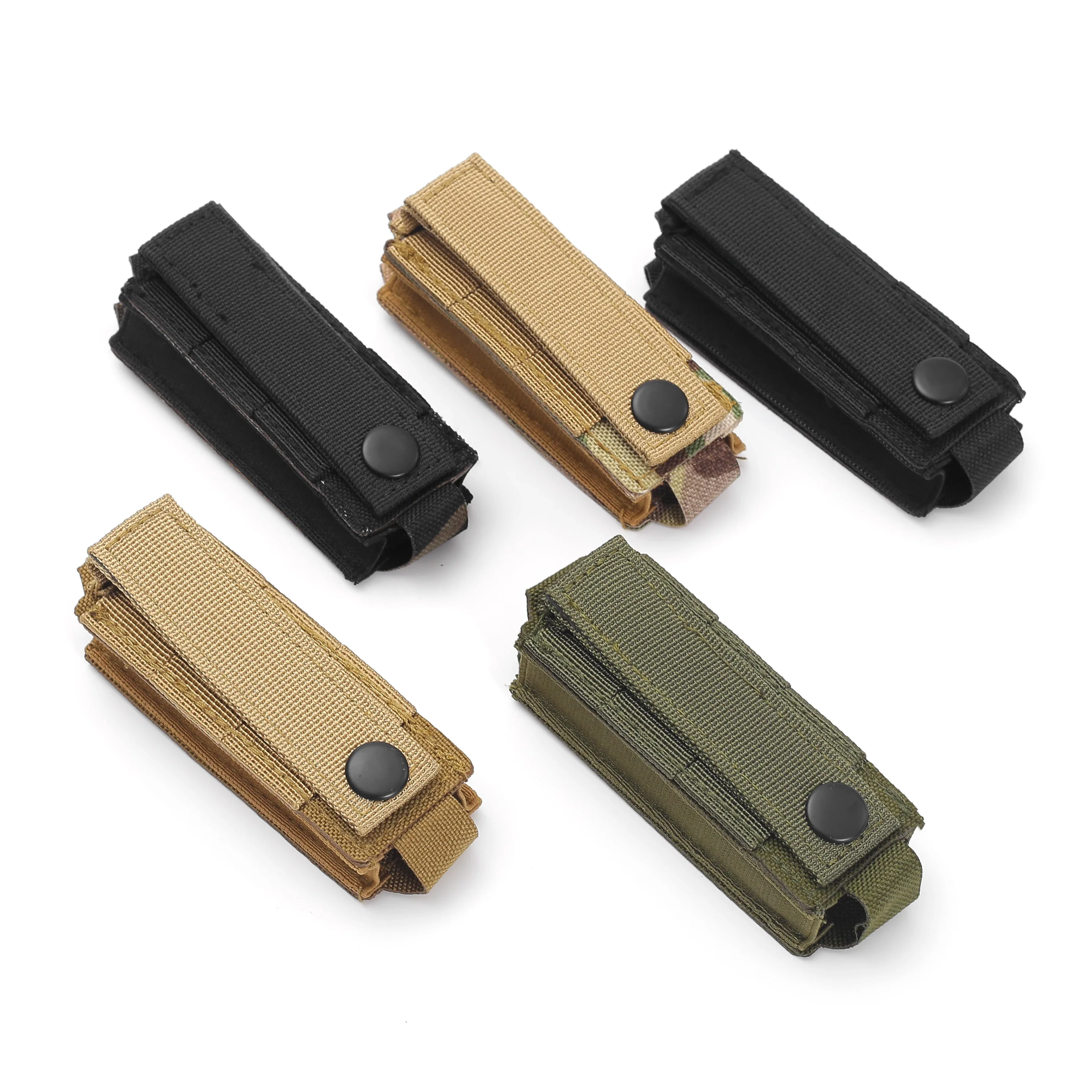 Laser Cut Molle 9mm Magazine Pouch for Glock 17 M9 Single Mag Bag Flashlight Pouch Knife Holster Hunting Gear