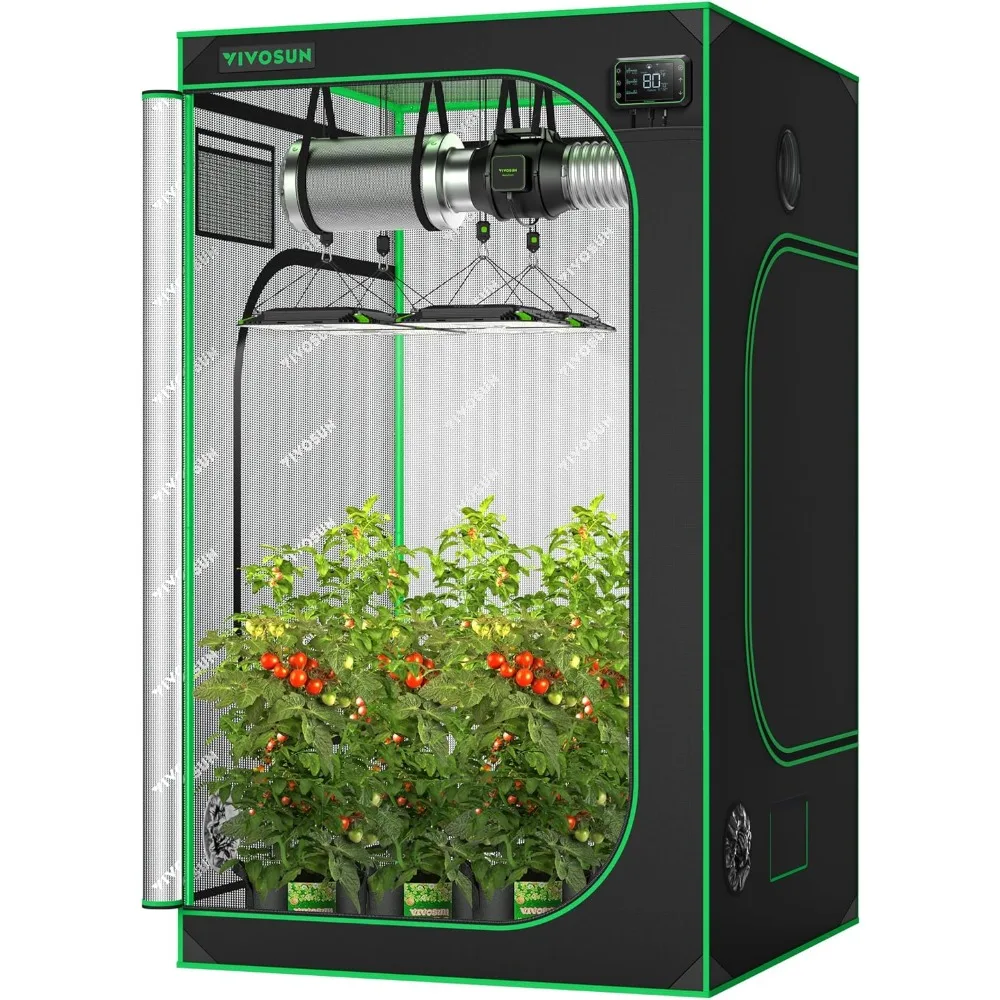 

S558 5x5 Grow Tent, 60"x60"x80" High Reflective Mylar with Observation Window and Floor Tray for Hydroponics Indoor