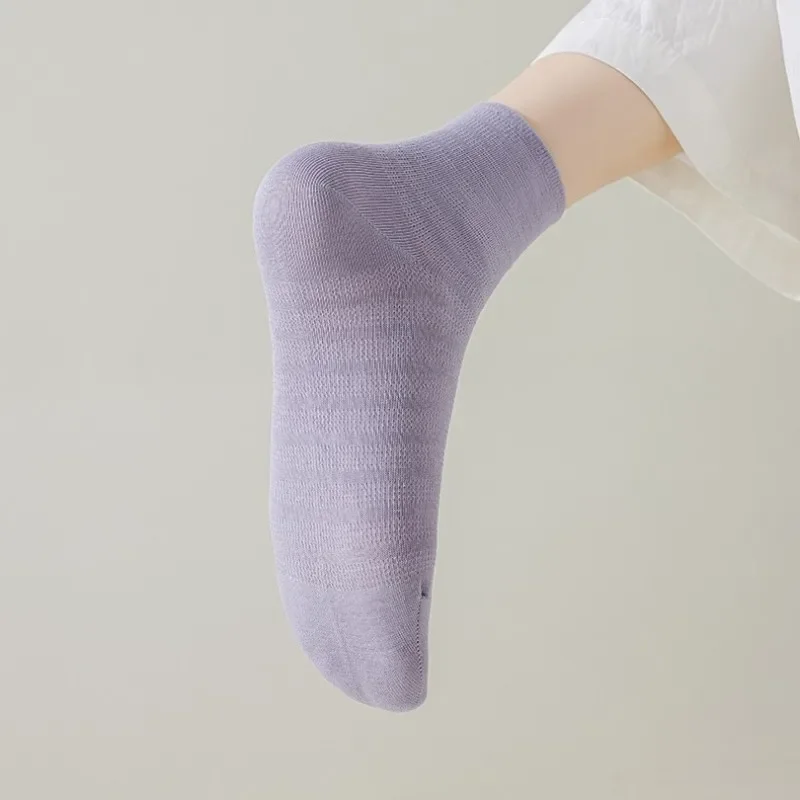 

Summer Stockings Thin Cotton Mesh Socks For Women Solid Color Middle Barrel Socks Applying Skin Breathable Comfort Stockings
