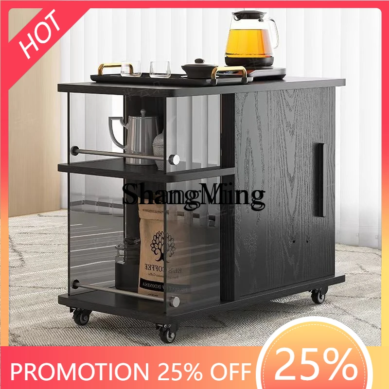 

FG Tea Table Multifunctional Tea Table Side Small Cabinet Locker Living Room Solid Wood Coffee Leisure Side Cabinet