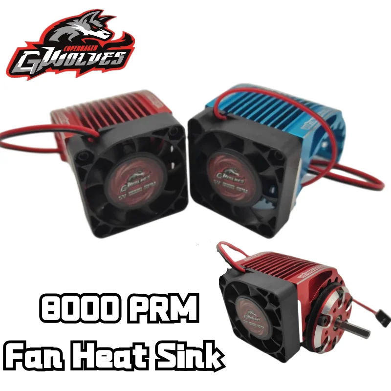 1/8 rc motor cnc 8000rpm ventilador do dissipador de calor buggy/turck/monstro para 4274 1515 1512 4268 zd arrma kyosho traxxas xray