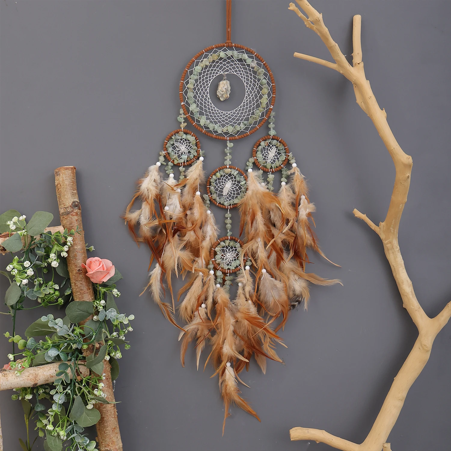 Feathers Dream Catcher Hangings Fresh Ornaments Car Gifts Simple Creative Vintage Home Decorations Bedroom Decor Hanging Drop