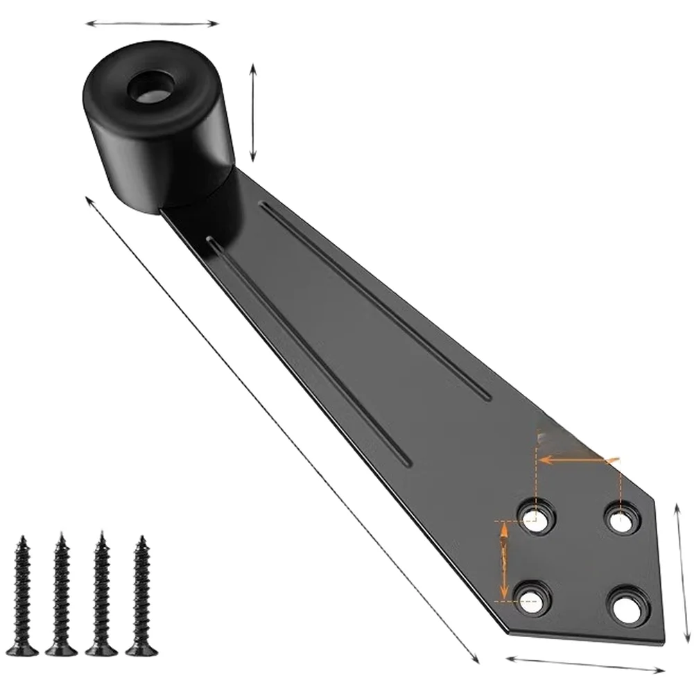 Stainless Steel Door Stopper with Rubber Bumper for Quiet Door Control and Anti-Collision Protection 135x25x15mm