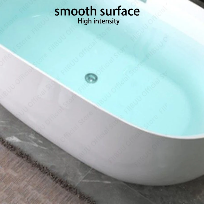 Acrylic Household Small-sized Bathtub For Hotel And Guesthouse,Freestanding And Movable Tub,Seamless Arc-shaped Bathroom Fixture