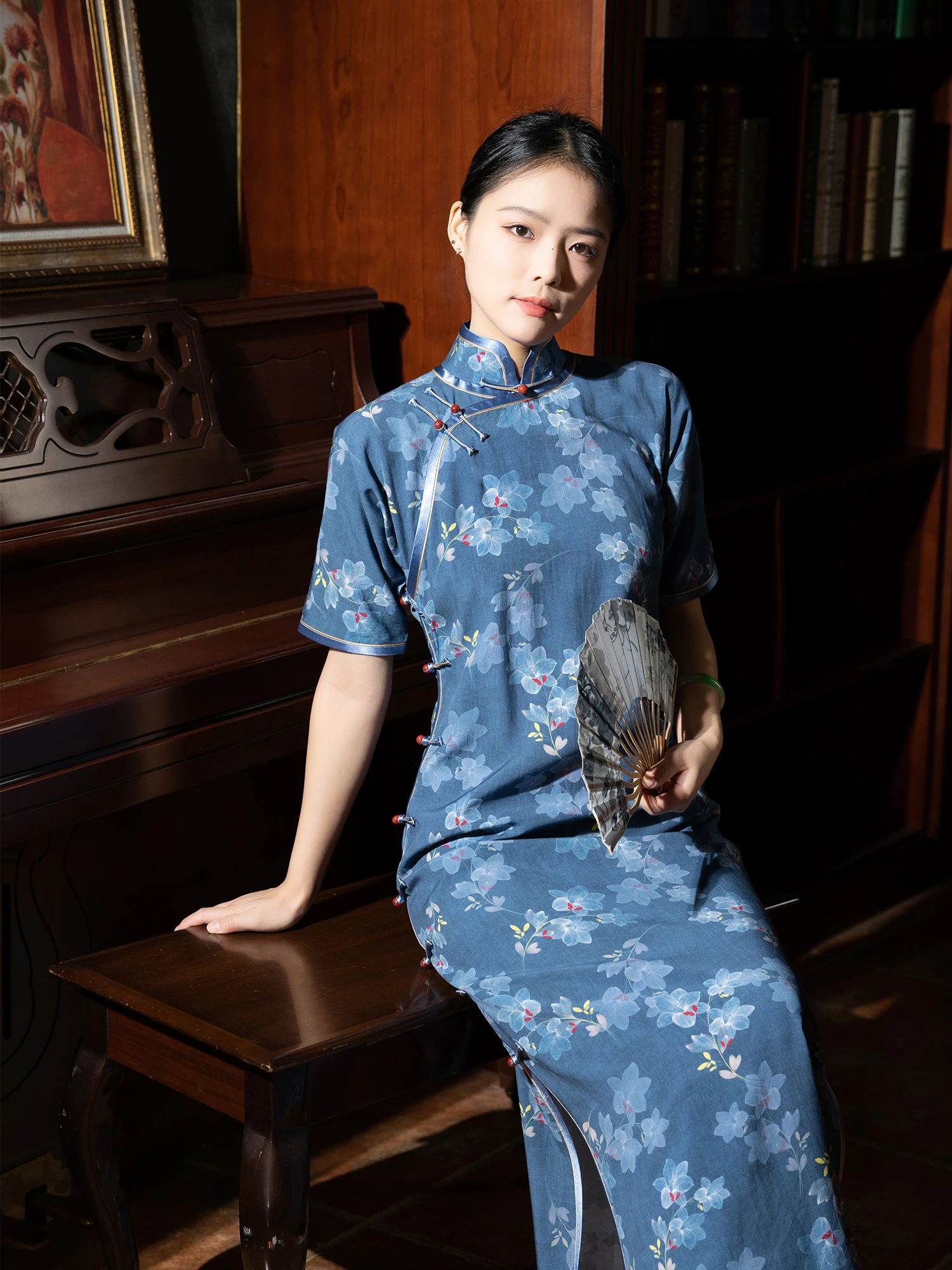 

Шелковистое платье-комбинация в стиле ретро, свободного кроя, с четырьмя рукавами, для повседневной носки, из смесового шелка, комфортное и легкое