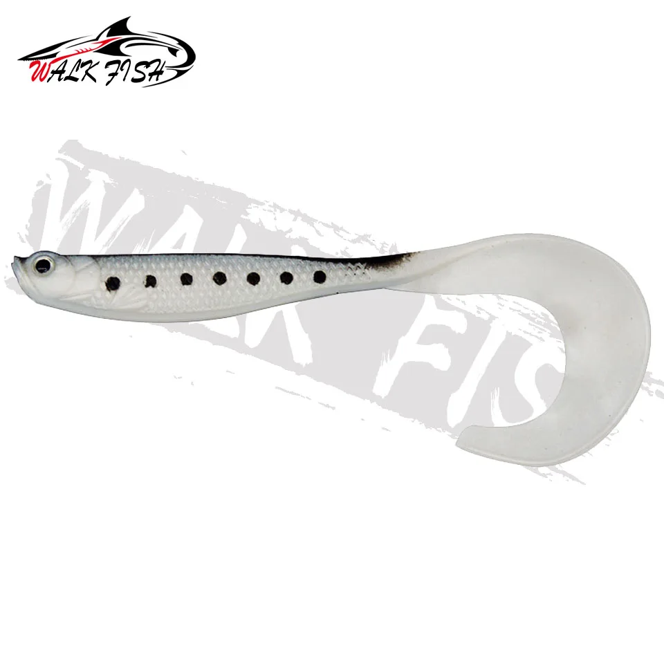 WALK FISH 4 Stück 12,5 cm 5,5 g Jigging künstliche Silikonköder Wobbler Angelköder Shad T-Schwanz weicher Köder Bass Hechtangeln – Detail 3