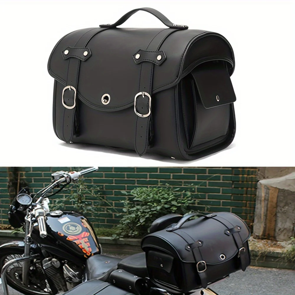 

Motorcycle Universal Black Back Seat Bag Side Waterproof Luggage Bag Outdoor Casual Large Capacity Tote Bag