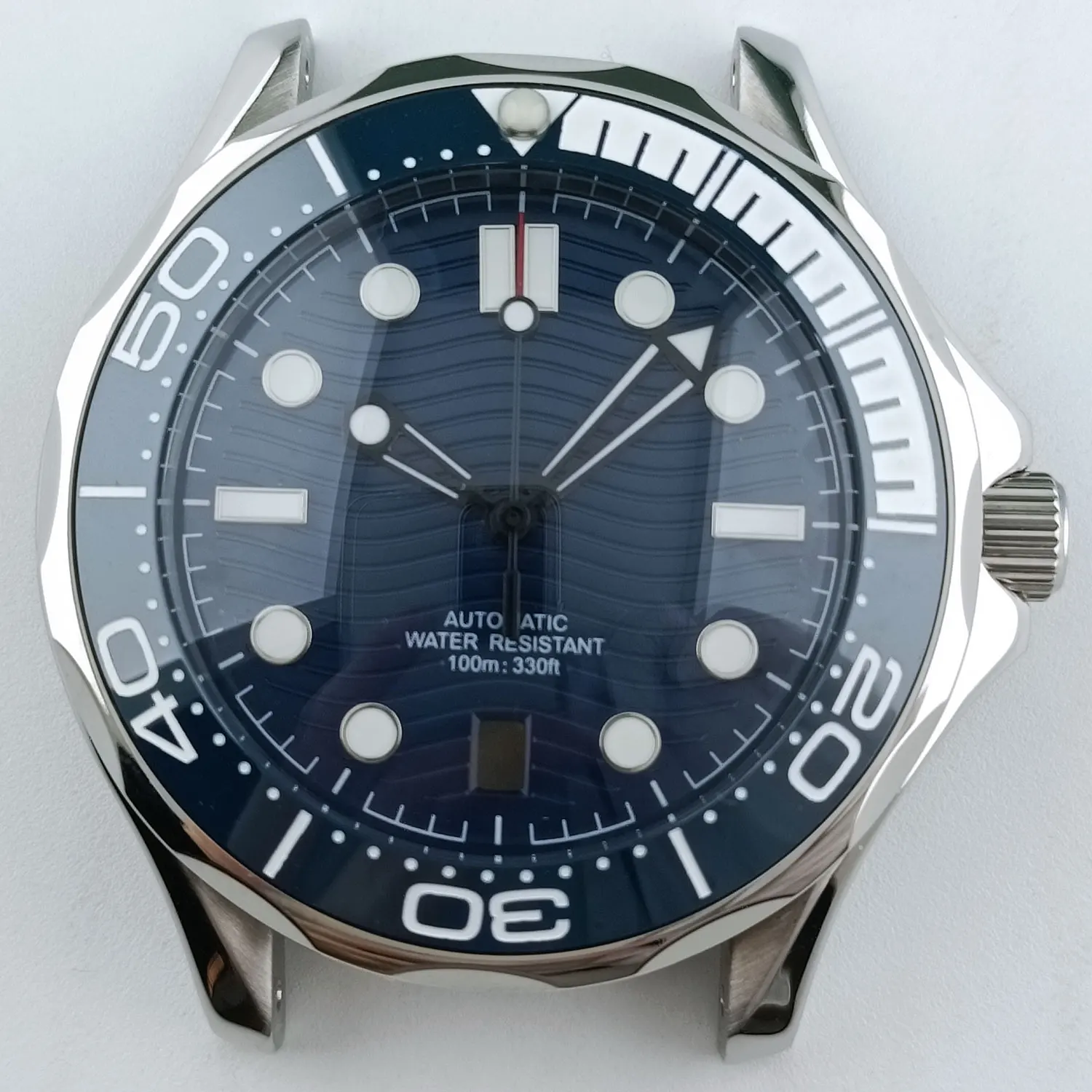 42 мм NH35 часы для дайвинга для дайвинга корпус из нержавеющей стали с сапфиром для NH35 NH36 автоматический механизм 10 бар водонепроницаемый прозрачный задний корпус