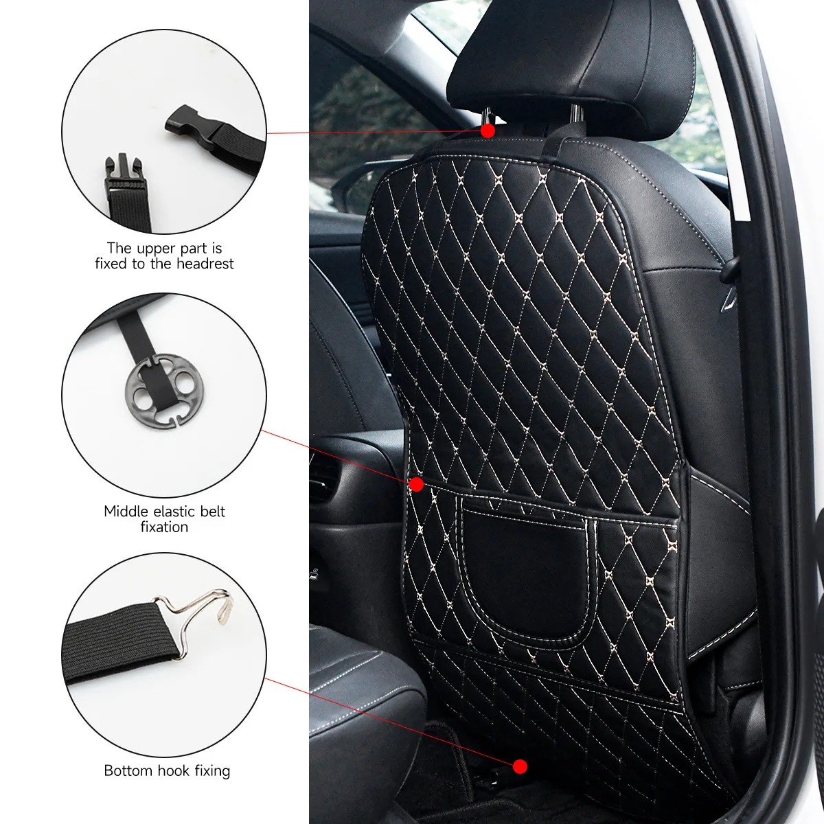 Universal PU Leder Auto Anti-Kick Matte Kinder Sitz Zurück Schutz Abdeckung Auto Innen Anti-Schmutzig Pad Auto zubehör – Detail 4