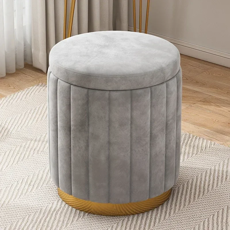 Cosmetic stool light luxury round stool, bedroom Internet celebrity simple, modern storage storage, dresser stool
