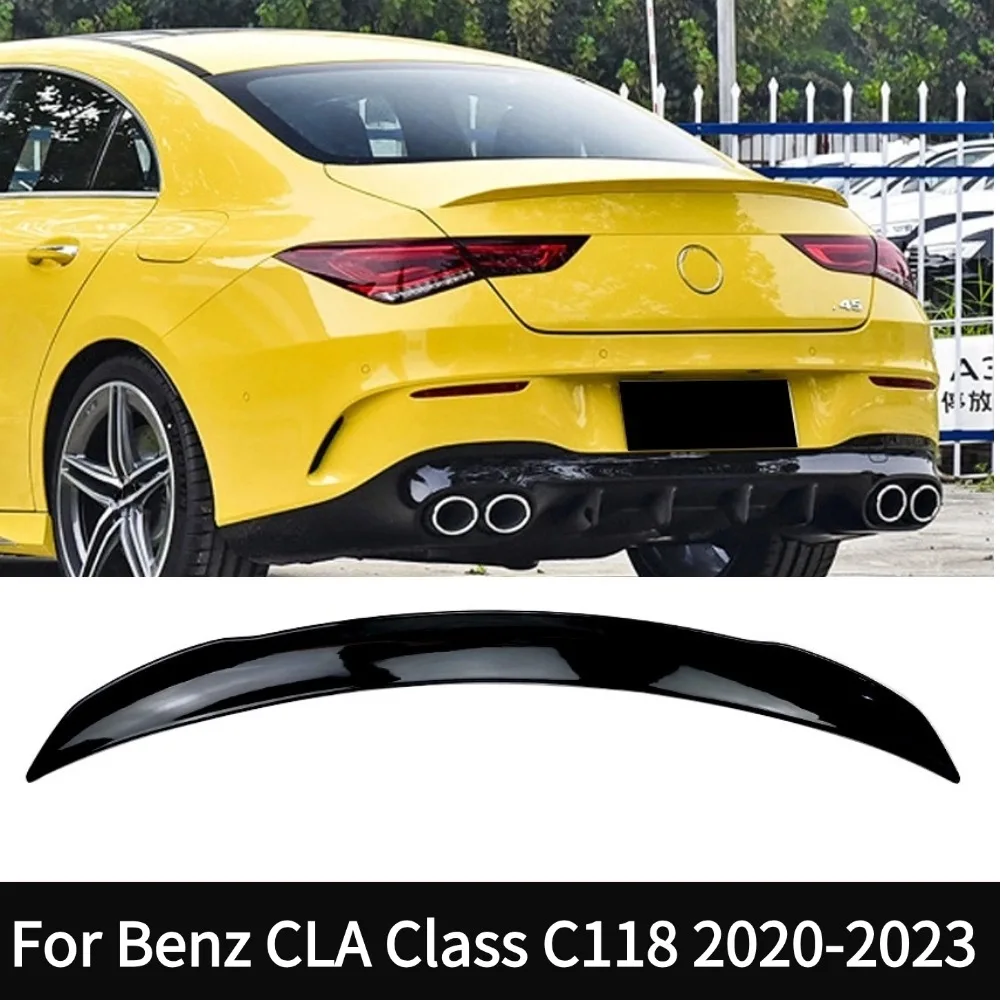 Glossy Black ABS Car Spoiler for Mercedes Benz CLA Class C118 2020-2023 CLA180 200 260 Rear Trunk Tail Wing Accessory