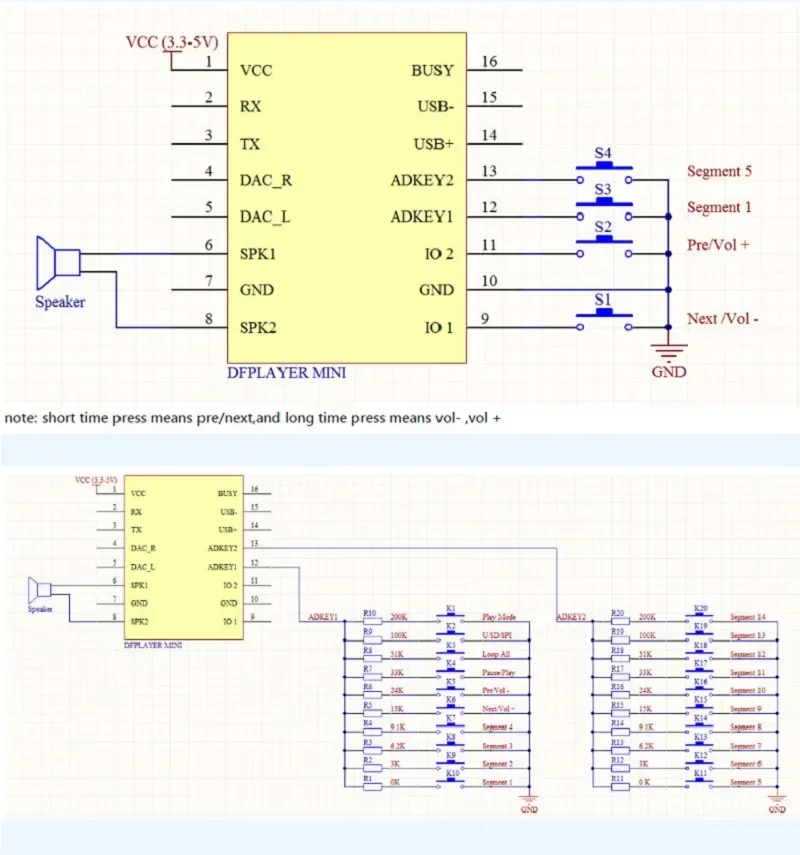 مشغل DFPlayer-وحدة مشغل MP3 صغير ، بطاقة TF ، قرص U ، صوت ، لوحة وحدة الصوت ، IO ، منفذ تسلسلي ، إعلان لاردوينو ، عدة تصنعها بنفسك
