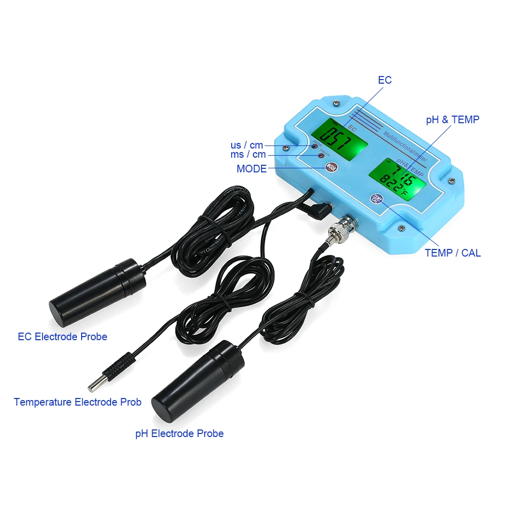 Professional 3 in 1 pH/EC/TDS/TEMP Meter Water Detector Multi-parameter Digital Tri-Meter Multi-function Water Quality Monitor