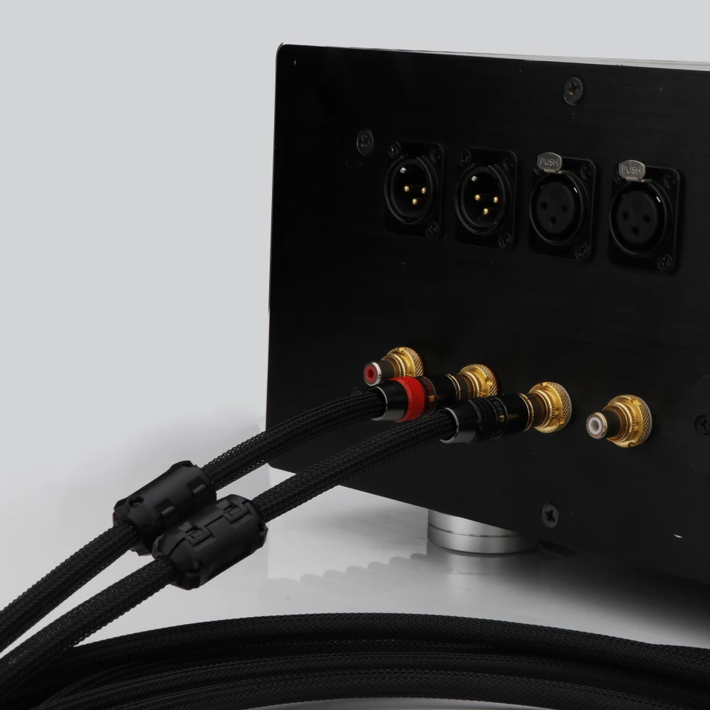 Paar 2RCA zu 2RCA Verbindungskabel 6N OFC Versilbertes RCA-Audiokabel für Heimkino DVD TV Verstärker CD – Detail 13