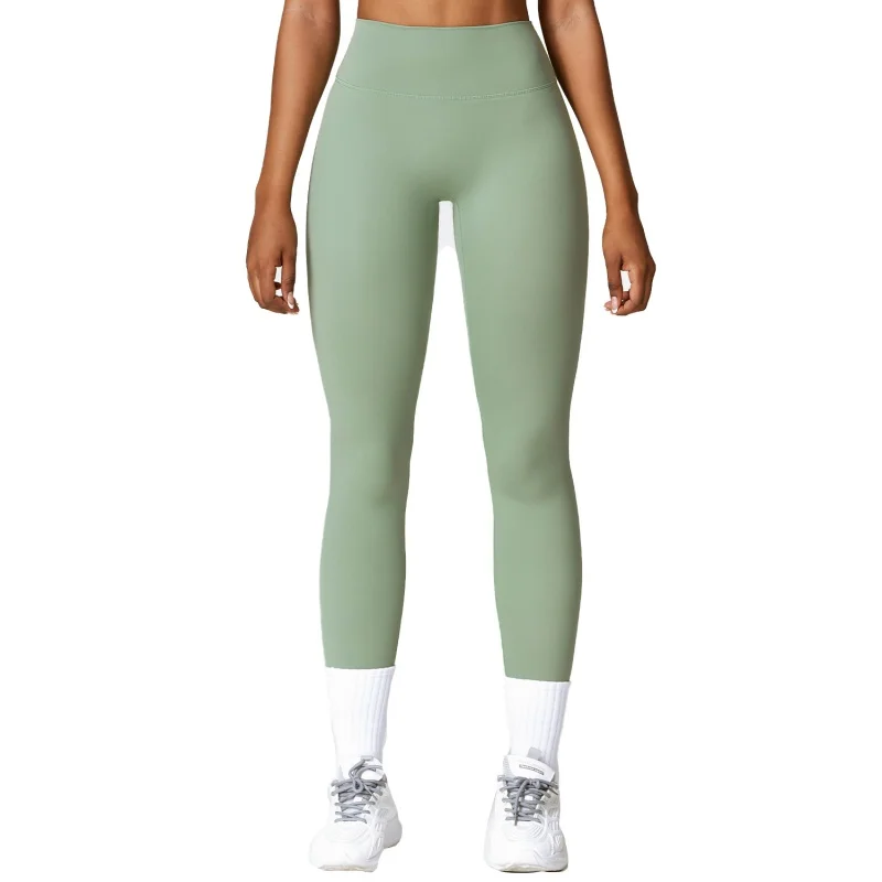 

High Waist Hip Lift Brushed Yoga Pants Women's Running Quick-Drying Fitness Pants Outer Wear Slimming and Tight Sports Pants8519