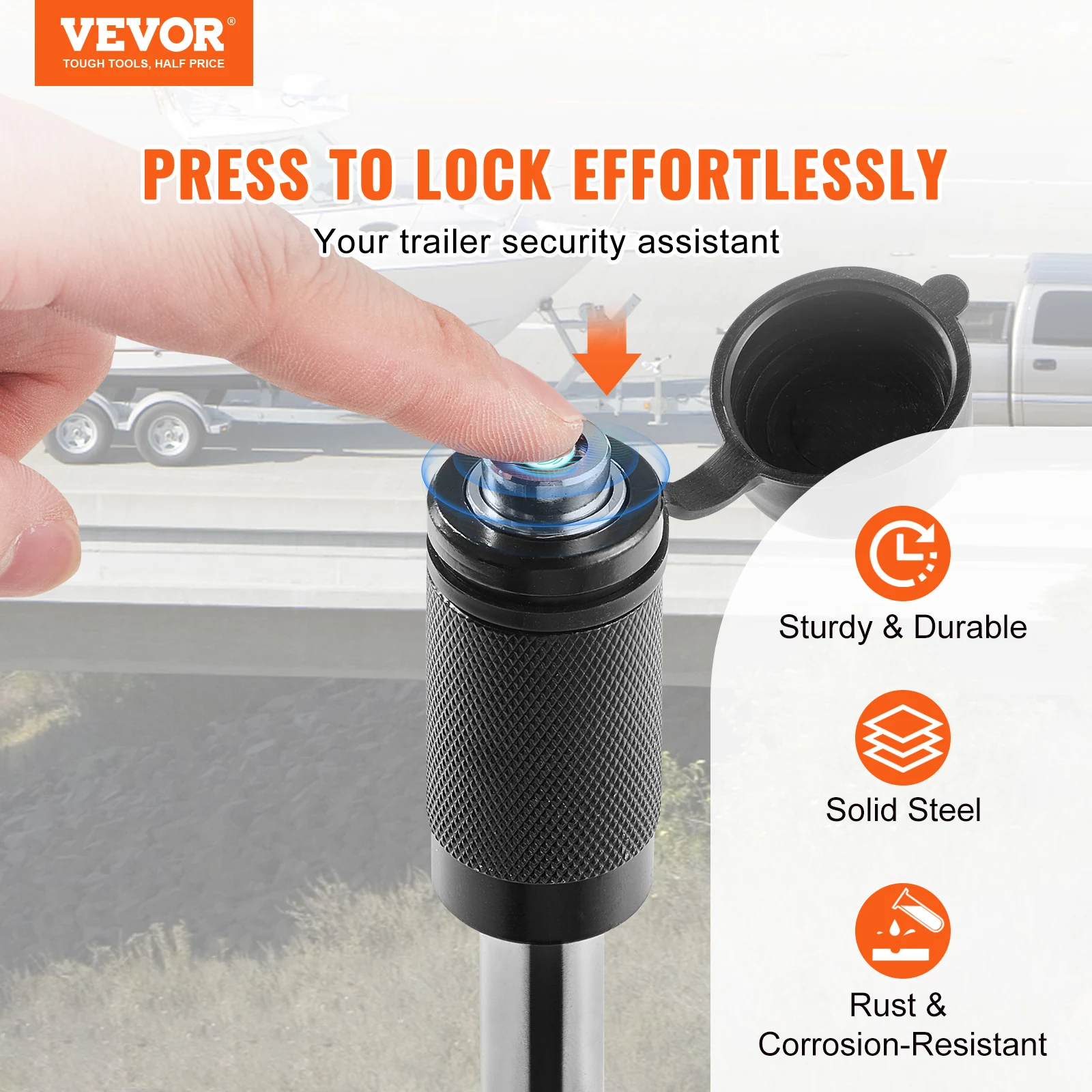 VEVOR Trailer Hitch Lock 5/8inch & 1/2inch Diameter Locking Receiver Pin with Two Keys Tow Lockable Pin for Truck Boat Bike Car