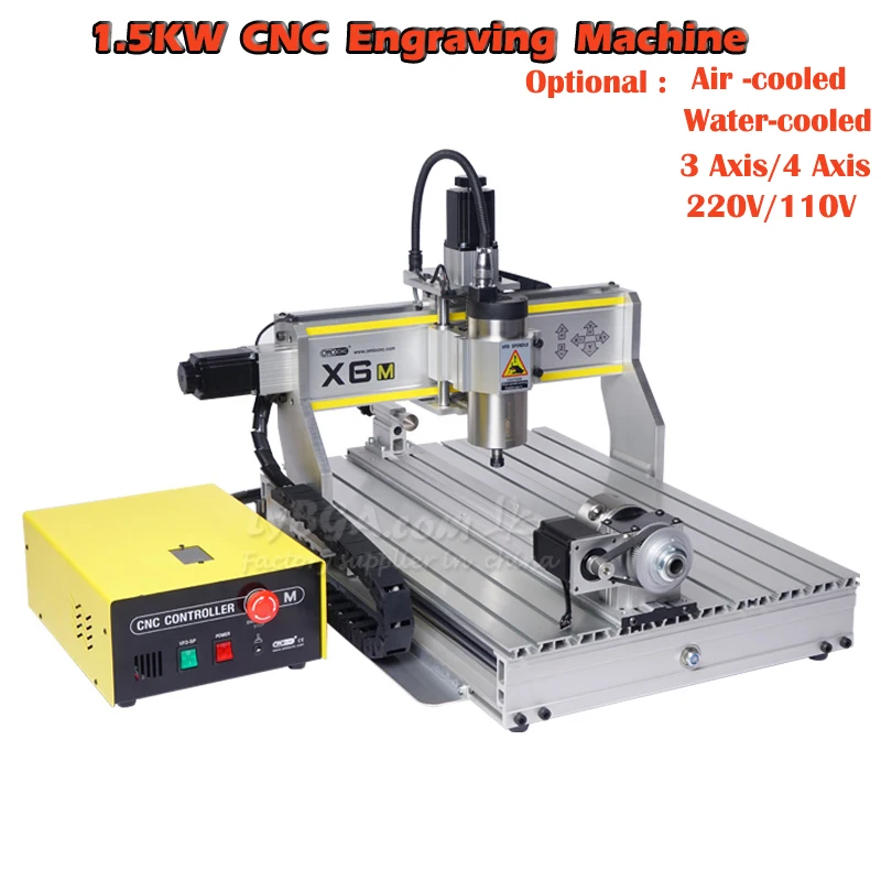 YOOCNC Router X6M 3axis 4axis Engraving Drilling Milling Machine USB Port 1.5KW Air/Water-cooled Spindle Optional 220V 110V