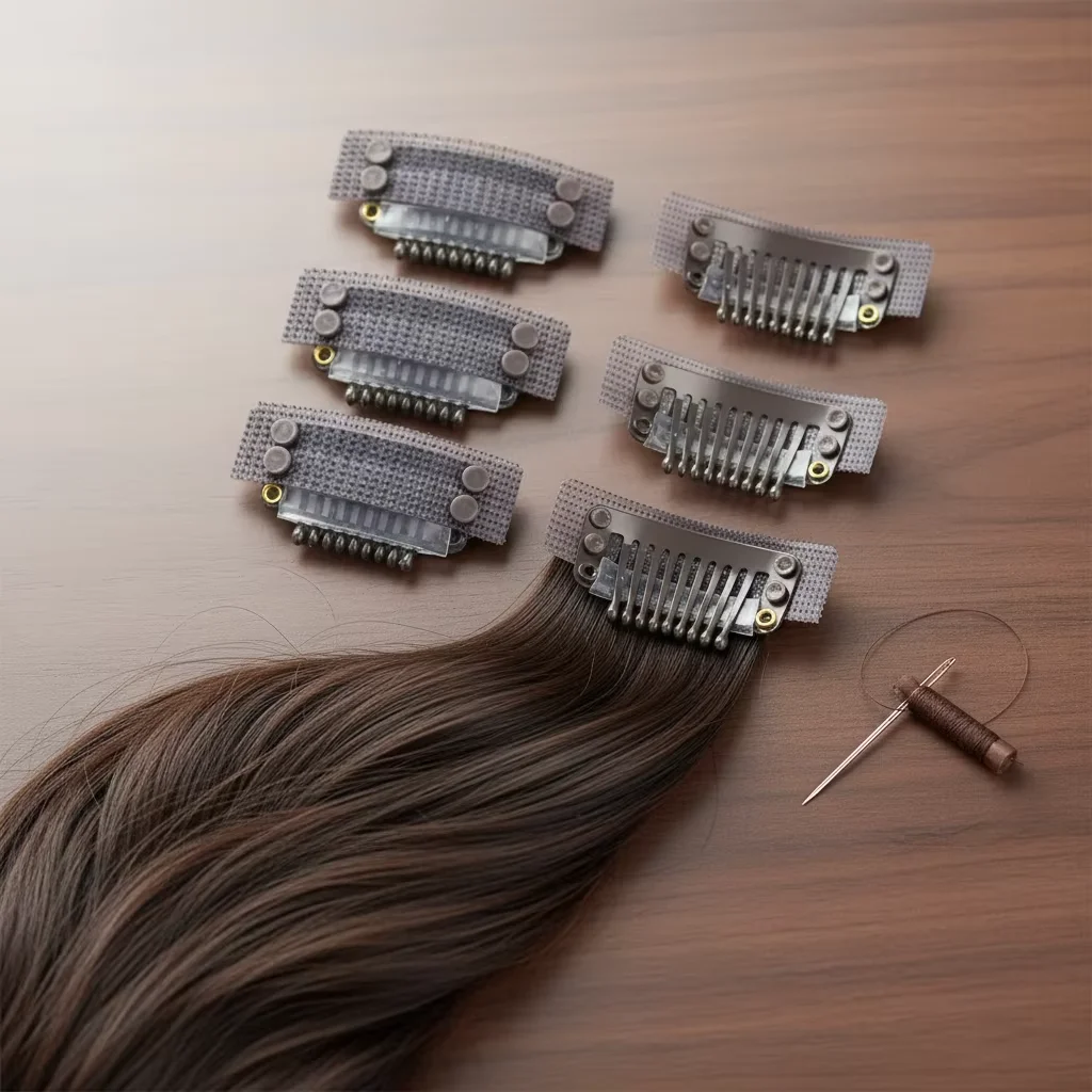 

30 pcs Hair Extensions Clips for Toupee Wigs 9- teeth Clips for Hair Connection Hair Extension Wig Clips