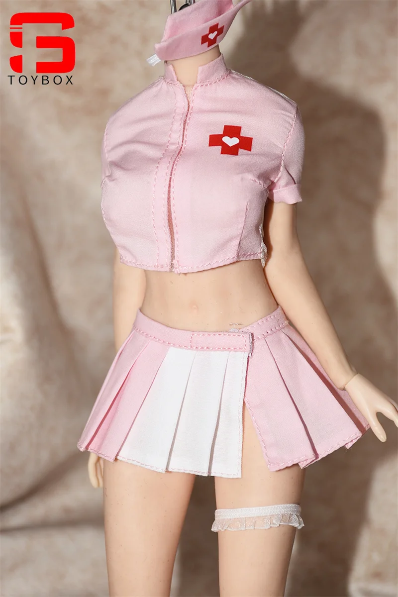 In Voorraad 1/6 Vrouwelijke Roze Verpleegster Uniform Ziekenhuis Cosplay Kostuum Kleding Model Fit 12 ''AT202 S52 Soldaat Action Figure body