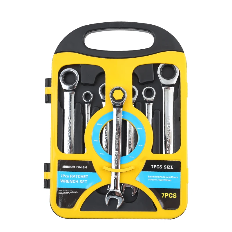 7PCS Customizable Universal Bracket Quick Ratchet Open Flare Nut Magic Wrench Set OEM Open Tubing Rachet Plum Spanner Set