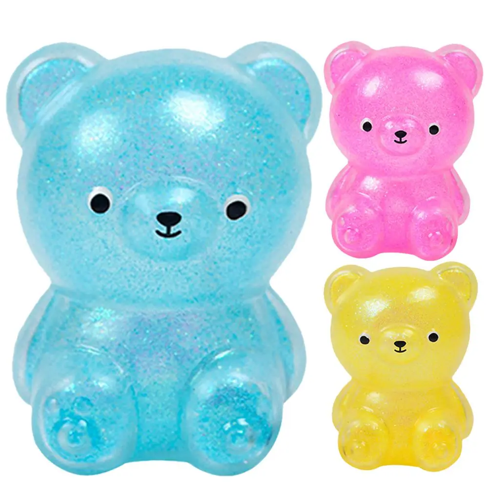 3 pièces presser soulagement du Stress jouet drôle Animal en forme d'ours doux Tpr extensible jouet Adorable pincement faveur presser jouets Stress
