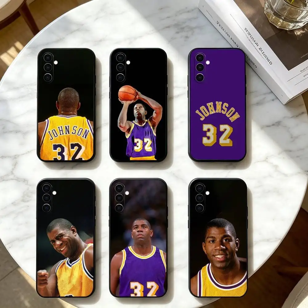 Basketball Sports Star Earvin Phone Case For Samsung Galaxy A73,A72,A71,A70,A53,A52,A51,Soft Silicone Black Cover