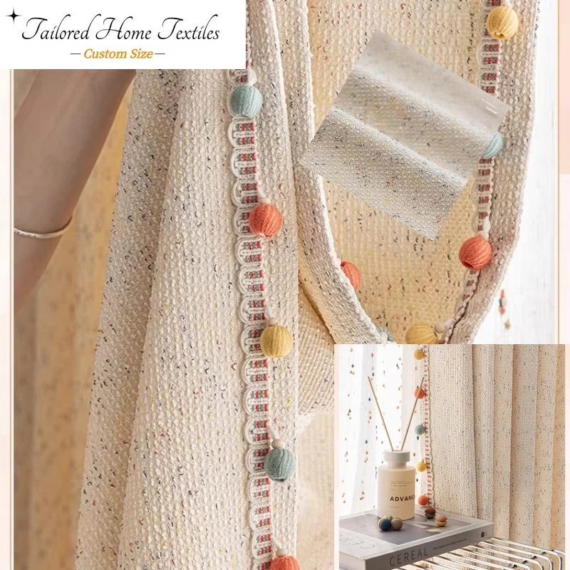 

Childlike Cotton and Linen Blackout Bedroom High-end French Retro Color Curtains for Living Dining Room Bedroom Custom Size