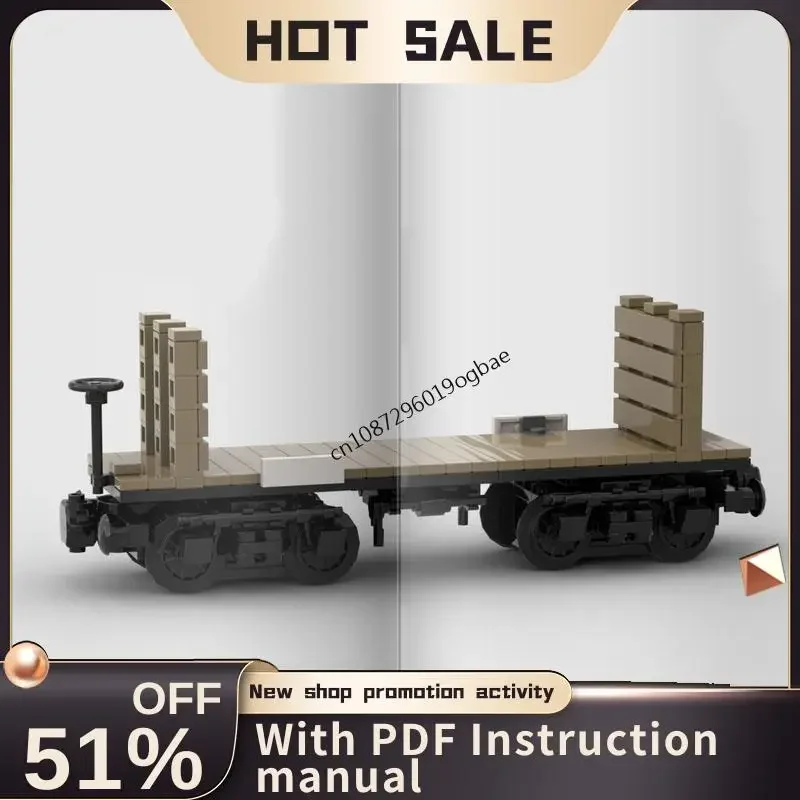 

New 220pcs City Technical Train Track Railway Moc Bulkhead Flat Car Model Building Block Diy Creative Ideas KidToy Birthday Gift