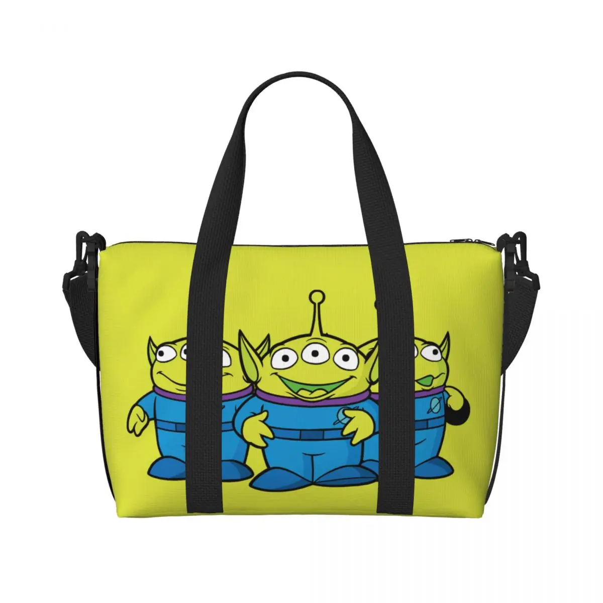 Custom Toy Story Aliens Beach Tote Bag Women Anime Manga Large Compartment Beach Gym Travel Bags