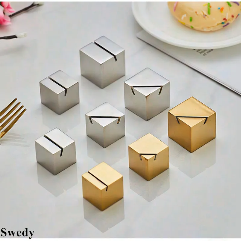 5 Pieces Stainless Steel Table Number Place Card Holder Wedding Party Photo Picture Note Clip Menu Price Paper Holder Tags