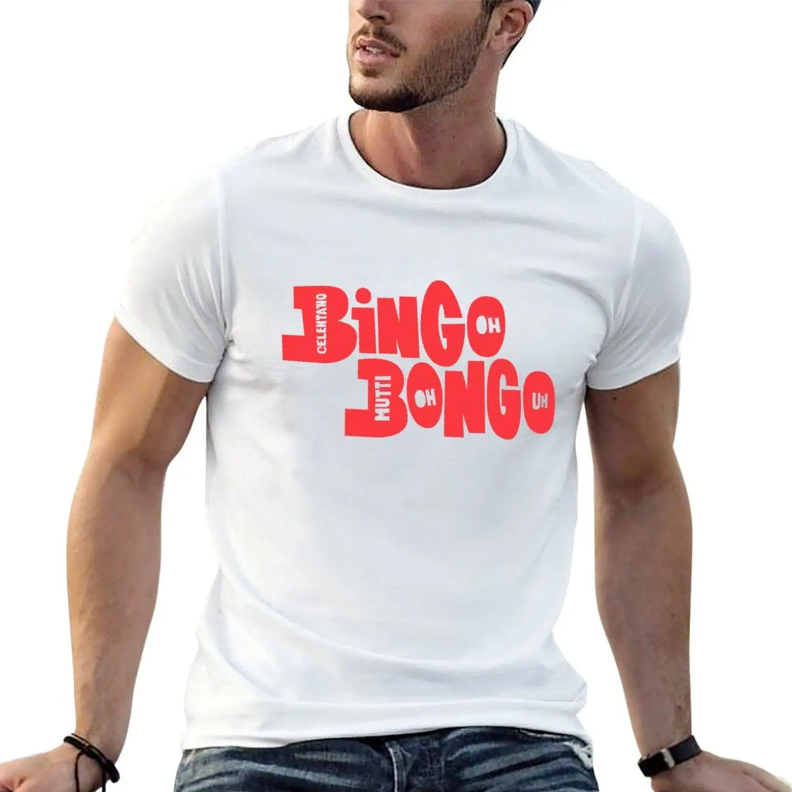 Camiseta Adriano Celentano - Bingo Bongo - Ornella Mutti, camiseta informal para hombre, camiseta de lujo