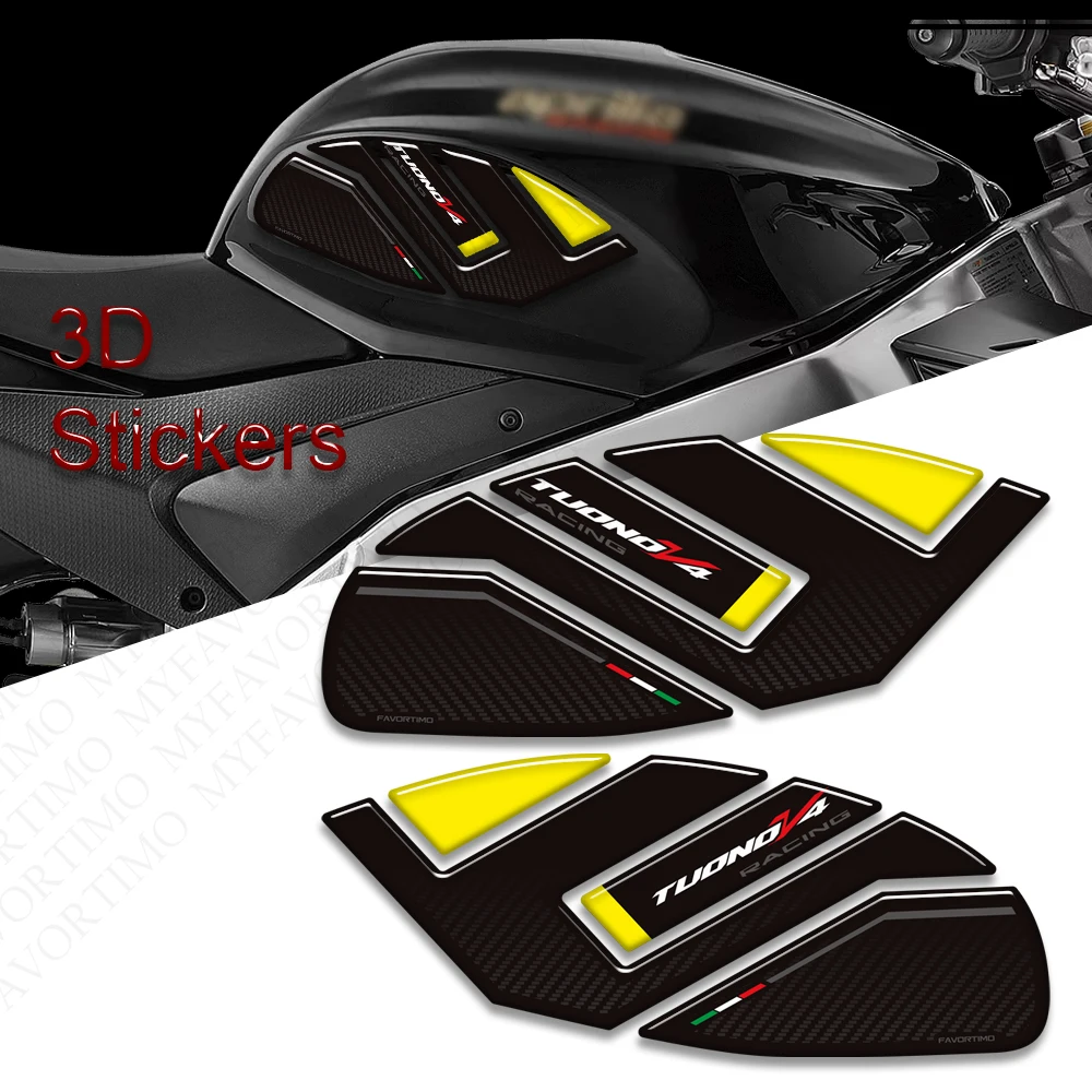 

For Aprilia Tuono v4 Factory 1100 Tank Pad Cap Grips Gas Fuel Kit Knee Stickers Decals Protector 2021 - 2023 2024 2025 2026