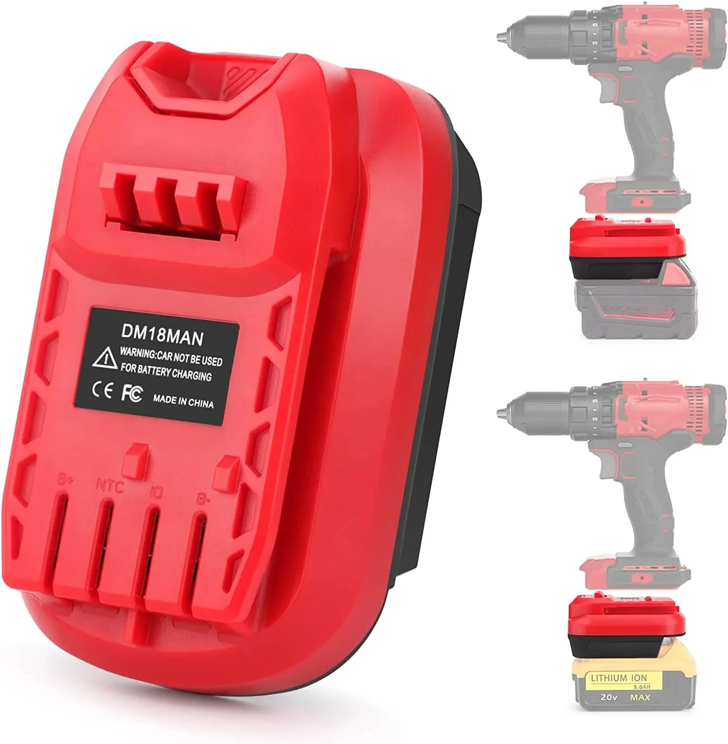 Adaptador de Bateria para Artesão 20v Ferramentas para Dewalt 20v e Milwaukee 18v Li-on Bateria Converter para Ferramenta de Artesão