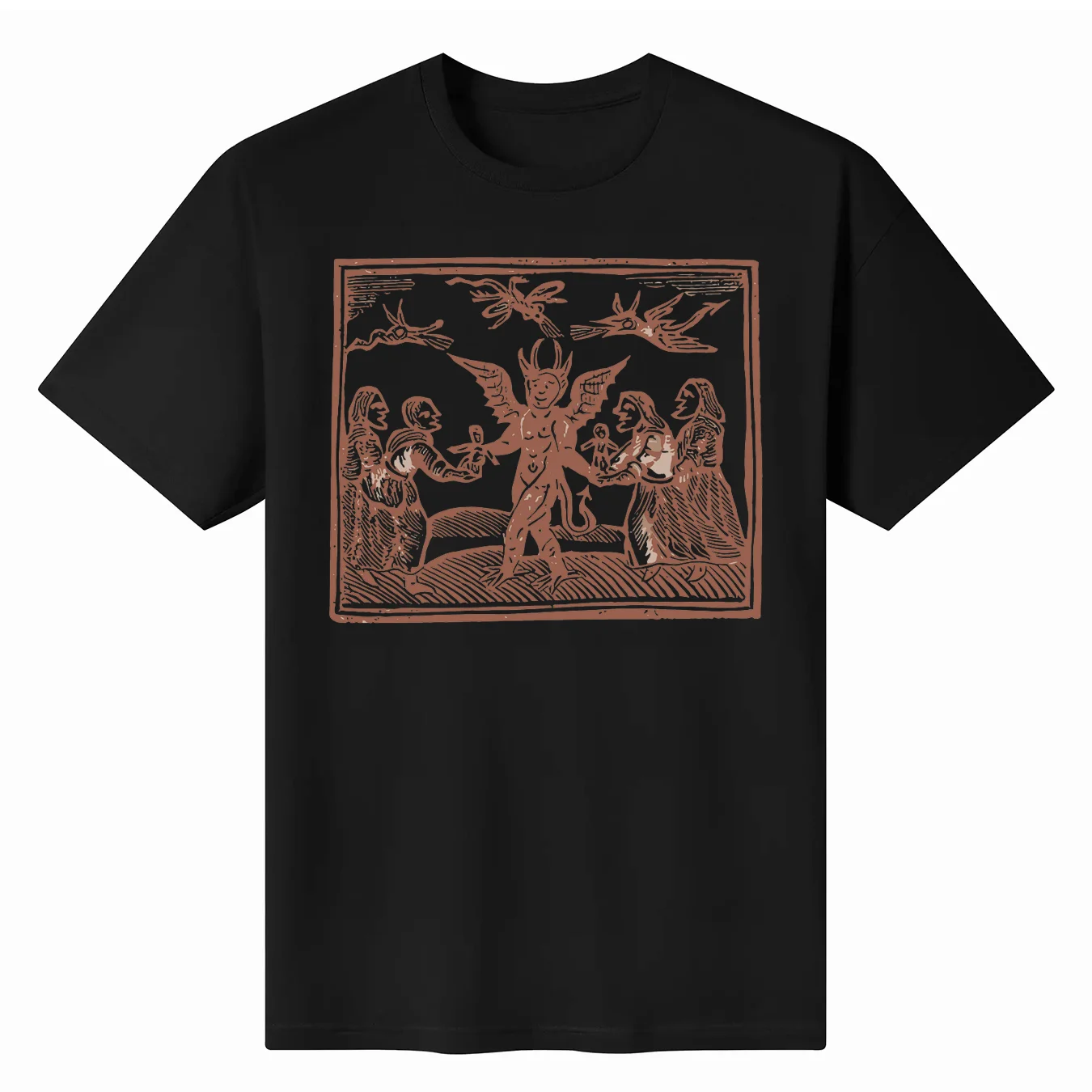 Devil And Witches 1720 Organic T Shirt Gothic Witchcraft Clothing Blood Red Design Long Or Short Sleeves