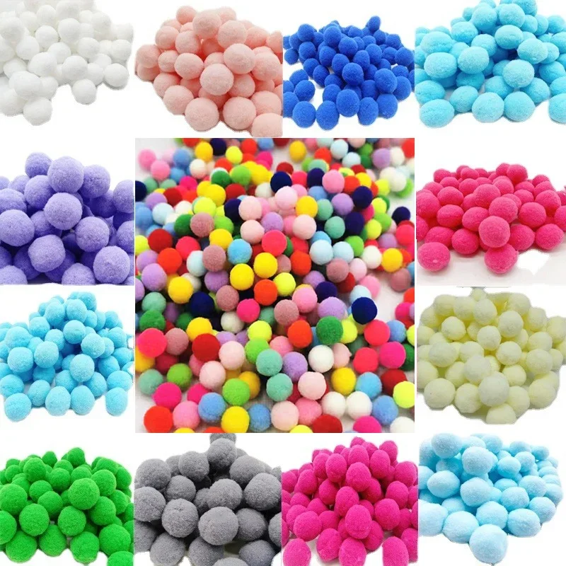 

Pom Poms 8/10/15/20/25/30MM Soft Pompones Fluffy Plush Pompoms DIY Crafts Pom Pom Fur Ball Home Christmas Decor Sewing Supplies