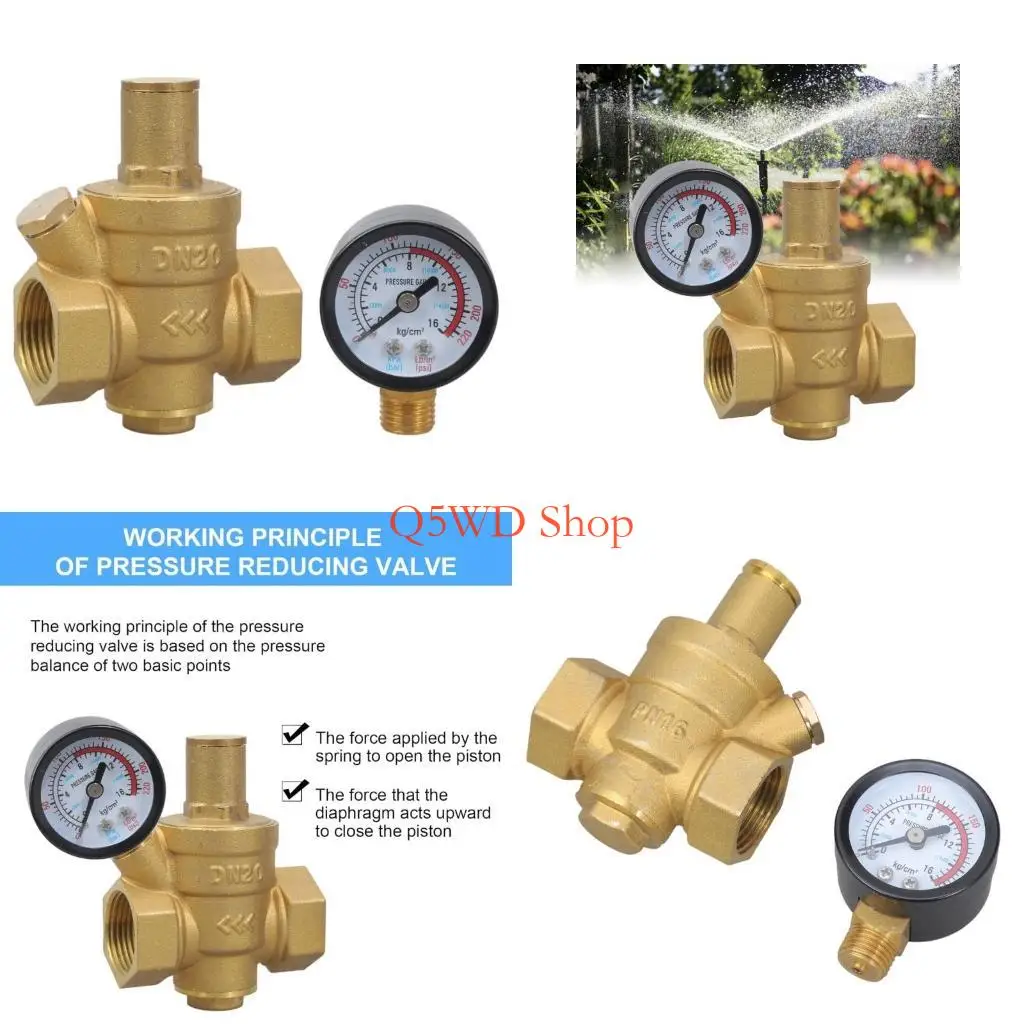 

Q5WD дюйма DN20 с манометрами Высокопрочный латунный инструмент для регулирования давления обеспечивает плавную работу в