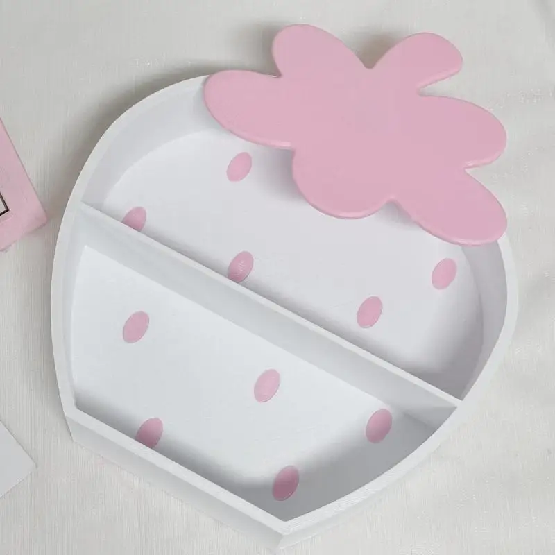 Desktop Storage Rack Cute Strawberry Double-layer Storage Cabinet Girly Heart Ornaments Hand-made Display Box Storage Rack