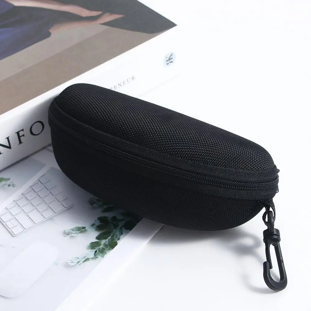 Multi-color Eyeglasses Protector Case with Hook Zipper Box Men Women Hard Case Eye Glasses Box Sunglasses Bag Shell Clam Pouch